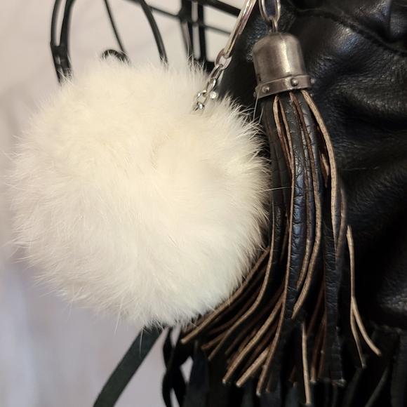 Fringe black small backpack - Picture 2 of 6